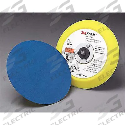 3M PSA Disc Backup Pad: 6 in Dia x 3/4 in T, 5/16"-24 Threaded-Shank, Non-Vacuum - Threaded-Shank Sanding Disc Backing Pads