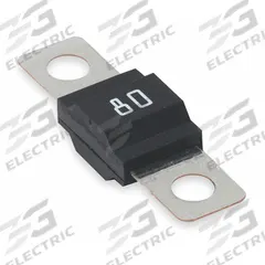 LITTELFUSE Automotive Fuse: 498 Series, Two-Hole, Bolt-On, Time-Delay, 80 A, 32 V DC, Non-Indicating (MPN MID80). Key specifications — Brand: LITTELFUSE; Series: 498.