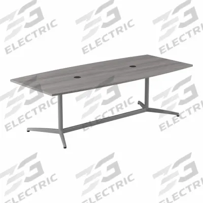 BUSH BUSINESS FURNITURE Conference Table: Boat, Laminate/Wood, Gray, 95 in Overall Lg - Boat Conference Tables