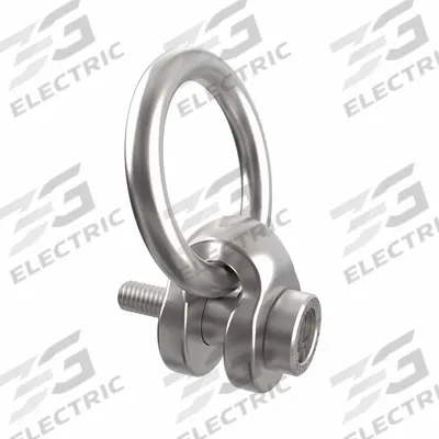 JERGENS Hoist Ring: Swivel, Nickel-Plated Steel, 1 1/4"-7, Max. 14,000 lb - Side-Pull Pivot & Rotate Hoist Rings