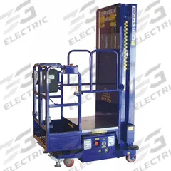BALLYMORE Mobile Personnel Lift: Battery, Push-Around, 14.7 ft Elevated Platform Ht, 17 in x 29 in (MPN PS-15S). Key specifications — attr1045274: BALLYMORE; attr1045277: Battery Charger.
