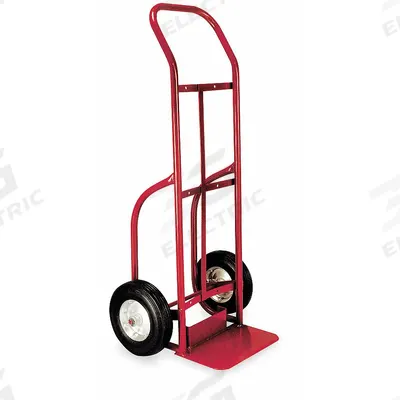 Dayton General Purpose Hand Truck: 500 lb, Flow-Back Handle, Red, Steel, Semipneumatic - General Purpose Hand Trucks