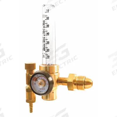 UNIWELD Stage Flowmeter Regulator: CGA 580 Inlet, 5/8"-18 F RH Outlet - Flowmeter Regulators