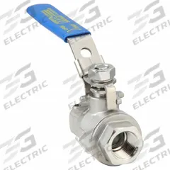 APPROVED VENDOR Manual Two-Way Ball Valve: 1/2 in, 316 Stainless Steel, Straight Valve Body, PTFE (MPN G-SSV-50). Key specifications — Brand: APPROVED VENDOR; Handle: Locking Lever.