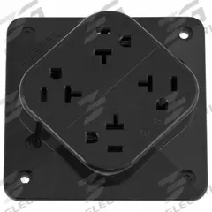 HUBBELL Receptacle: Quad, 5-20, Black, 125V AC, 20 A, 2 Pole / 3 Wire (MPN HBL420BK)