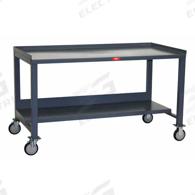 JAMCO Workbench: Fixed Ht, Steel, 60 in x 36 in, 1,400 lb Overall Load Capacity - Mobile Workbenches with Lower Shelves