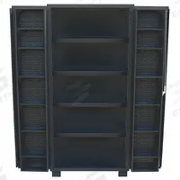 JAMCO Bin Cabinet: 60 in x 24 in 78 in, 16 Shelves, 0 Bins, Deep Box, 14 ga Panel, Black, Paddle (MPN DA260BL). Key specifications — Assembled: Assembled; Cabinet Style: Shelf and Bin; Brand: JAMCO; Cabinet Color: Black; Cabinet Finish: Powder Coated; Cabinet Material: Steel; Cabinet Storage Components: Shelves.
