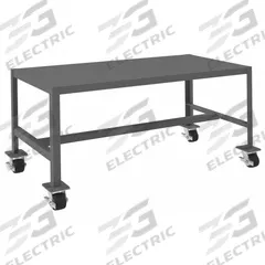 DURHAM MFG Work Table: Fixed Ht, Steel, 48 in x 24 in, 2,000 lb Overall Load Capacity (MPN MTM244824-2K195). Key specifications — Unit Type: Not Expandable or Modular; Assembly: Fully Assembled; Wheel Material: Phenolic; Frame Material Finish: Powder Coated; Mobility: Casters; Height Adjustability: Fixed Height; Caster Type: (4) Swivel Locking; Frame Construction: Welded Only.