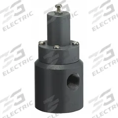 PLAST-O-MATIC Adjustable Back Pressure Relief Valve: PVC, FKM, 1/2 in x 1/2 in, FNPT x FNPT (MPN RVD050V-PV). Key specifications — Brand: PLAST-O-MATIC.
