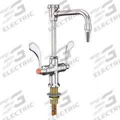 INSTOCK Laboratory Faucet: Faucet, Single-Post, For Cold Water/Hot Water Media, 2 Handles, 1 Outlets (MPN GRL412-8VB-BH). Key specifications — Brand: INSTOCK; Color/Finish: Chrome; Inlet Connection Type: IPS; Index Text: CW; Product Type: Faucet; Index Color: Red; Flow Pattern: Inline.