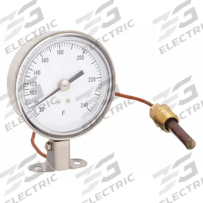 APPROVED VENDOR Analog Panel Mount Thermometer: 30°F to 240°F, ±1°F Scale Division - General Purpose Panel Mount Dial Thermometers