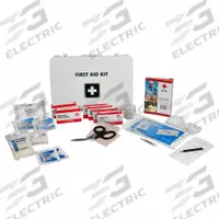 ABILITY ONE First Aid Kit and Housing: Gen Purpose, 25 People Served, 30 Components, Steel (MPN 6545-00-656-1094). Key specifications — Adhesive Bandages Included: (25) Bandages; Application: General Purpose; Brand: ABILITY ONE; Housing Color: White; Housing Material: Steel; Includes Oral or Inhalant Medication: No Medication Included; Mountable: Portable; Oral and Inhalant Medicinals Included: No Oral/Inhalant Medicinals.