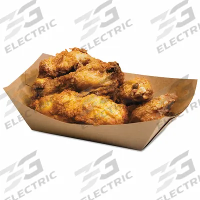 APPROVED VENDOR Disposable Food Tray: 1 Compartments, 2 in Ht, 5 in Wd, 11 in Lg, Brown - Paper Food Trays