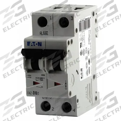 EATON IEC Supplementary Protector: 1 A Amps, 96V DC, 15kA at 415V AC, Lug, FAZ, 277/480V AC - D-Curve, 2-Pole UL1077 DIN Rail-Mount Supplementary Protectors