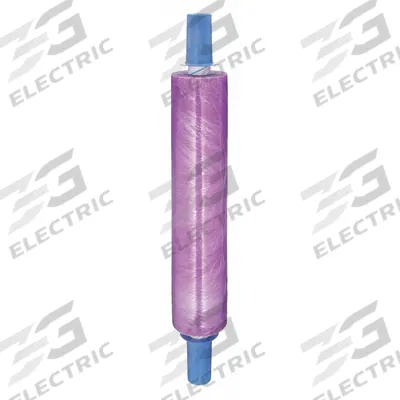 GOODWRAPPERS Stretch Wrap Film: 80 ga Gauge, 15 in Overall Wd, 1,000 ft Overall Lg, Purple - Handle with Brake Stretch Wrap