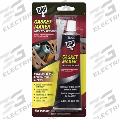 DAP Gasket Sealant: Silicone, 2.8 fl oz, Tube, Black - Oil-Resistant RTV Gasket Makers