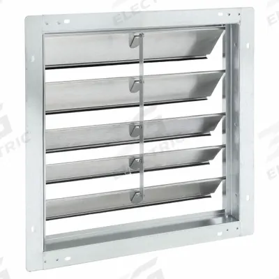 Dayton 21"H-W 6"L Aluminum Wall Backdraft Dampr: For 18 in Fan, Single Panel, 21 in H - Wall-Mount Backdraft Dampers
