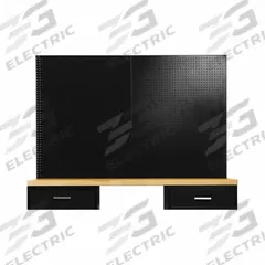 HALLOWELL Pegboard Panel: Round, 1/4 in Peg Hole Size, 45 in x 60 in x 1 in, Steel, Black (MPN FKWPB60ME). Key specifications — Material: Steel; Finish: Powder Coated; Peg Hole Shape: Round; Color: Black; Brand: HALLOWELL.