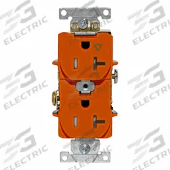 LEVITON Isolated Ground Duplex Receptacle Outlet: Duplex, 5-20, Orange, 125V AC, 20 A (MPN T5362-IG)