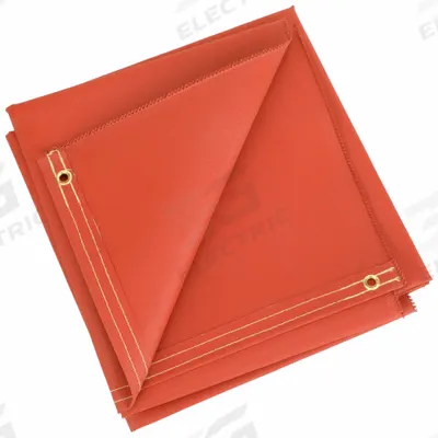 HI TEMP Welding Blanket: Silicone-Coated Fiberglass, 5 ft Wd, 5 ft Lg, Red - Heavy-Duty Silicone-Coated Fiberglass Welding Blankets