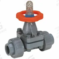 HAYWARD Diaphragm Valve: 2 in, CPVC, 2-Way, NPT x Socket, 150 psi Max Pressure (CWP), FPM (MPN DAB2020UFF). Key specifications — Diaphragm Material: FPM; Special Features: Position Indicator; Brand: HAYWARD.