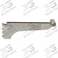 ECONOCO Round Tubing Bracket: Double, 1 in Slot Spacing, 1/2 in Slot Lg, 1/8 in x 12 in x 3 in (MPN B112). Key specifications — Product Type: Round Tubing Bracket; Color: Silver; For Display Type: Double Slotted Standards; Material: Steel; Duty Rating: Heavy Duty; Brand: ECONOCO; Finish: Chrome; Mounting Type: Hanging.