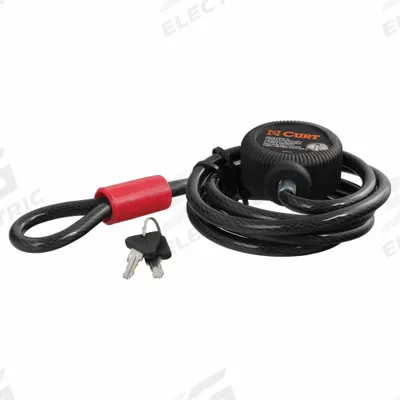 CURT Automotive Hitch Lock: Black, 6 ft Cable Lg, 3/8 in Cable Dia - Adjustable-Length Cable Locks