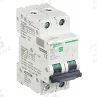 SCHNEIDER IEC Supplementary Protector: 16 A Amps, 500V DC, 5kA at 250V DC, Screw Clamp, C60H-DC, C (MPN M9U21216). Key specifications — Terminal Connection: Screw Clamp; AC Voltage Rating: Not Rated; Curve Type: C; DC Voltage Rating: 500V DC; Max. AIR Rating: 5kA at 250V DC; Series: C60H-DC; Brand: SCHNEIDER.