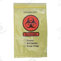 Specimen Transfer Bag: LDPE, Biohazard, 2 mil Thick, Yellow, 9 in Overall Ht, 3TZZ2, 1,000 PK. Key specifications — Brand: APPROVED VENDOR; Closure Type: Zipper; Product Type: Specimen Transfer Bag; Manufacturer Part Number: 3TZZ2; Color: Yellow; Display Sell UOM: PK; Legend: Biohazard.
