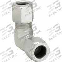 PARKER Compression Fitting Elbow: 3/8 in OD x 3/8 in OD Size, 9/16-18 x 9/16-18 Thread Size, Steel (MPN 6 EBU-S). Key specifications — Brand: PARKER; Series: Ferulok.