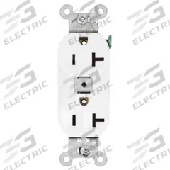 BRYANT Receptacle: Duplex, 5-20, White, 125V AC, 20 A, 2 Pole / 3 Wire (MPN 5362BW)