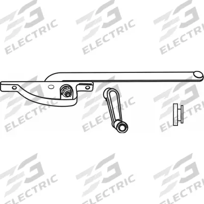 APPROVED VENDOR Window Operator: Crank, Handle Included, Left-Hand, Frame, Brown - Awning & Casement Window Operators & Handles