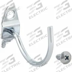 APPROVED VENDOR Curved Pegboard Hook: 9/32 in Peg Hole, For 1 in Pegboard Hole Spacing, 10 PK (MPN 5TPE7). Key specifications — Finish: Zinc-Plated; Color: Silver; Locking System: Screw-In; Mounting Type: Surface; Accessory Type: Curved Hook; Brand: APPROVED VENDOR.