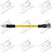 MURRELEKTRONIK Cordset: M8 Male Straight X M12 Female Right Angle, PUR, Yellow, 0.6 m Cable Lg (MPN 7000-88261-0300060). Key specifications — Cable Jacket Color: Yellow; IP Rating: IP66K; Wire Size: 24 AWG; Brand: MURRELEKTRONIK.