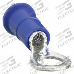 3M Ring Terminal: Blue, Vinyl Insulation, 1/4 in Stud Size, 16 AWG to 14 AWG Wire Sizes, 600 V (MPN RV14-14Q). Key specifications — attr1308027: 3M.