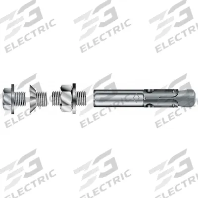 MKT FASTENING Wedge Anchor: 2 3/4 in Overall Lg, 1/2 in Dia, 3/8"-16 Thread Size, Steel - Steel Wedge Anchors