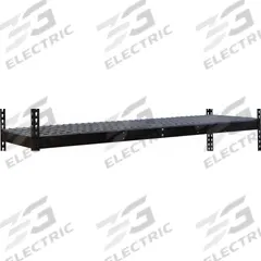 HALLOWELL Shelf: 96 in x 24 in, 620 lb Load Capacity, Steel, 4 ga Decking, Black, Shelf (MPN DRHCWL9624ME). Key specifications — Decking Material: Steel; Includes: (2) Center Supports; Decking Finish: Powder Coated; Shelf Configuration: Single Straight; Color: Black; Frame Material: Steel; Brand: HALLOWELL; Frame Finish: Powder Coated.