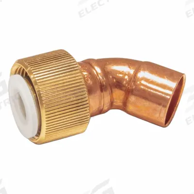 JW WINCO Fluid Valve Connector Piece: For GN 880, 45°, 26 mm Nominal Size, Copper - Fluid Drain Valve Fittings