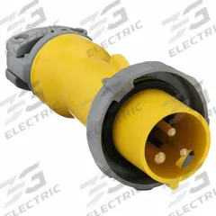 HUBBELL Pin and Sleeve Plug: Yellow, 125V AC, Single Phase, 20 A, 2 Pole, 3 Wire, IEC Grounding (MPN HBL320P4W). Key specifications — Brand: HUBBELL.