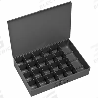 DURHAM MFG Compartment Drawer: 13 5/8 in x 9 7/8 in x 2 1/8 in, 21 Compartments, 0 Dividers - Small Compartmented Boxes