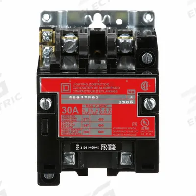 SQUARE D Lighting Magnetic Contactor: 2 Poles, 120V AC - Electrically Held Lighting Contactors