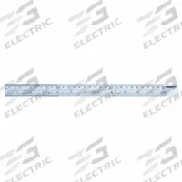 INSIZE Steel Rule: 7110-300, 12 in / 300 mm, 0.04 in Thick, Clear, Black, Rigid, Square Edge, Pouch. Key specifications — attr939978: 0.5mm (1st 10 cm); attr944136: Pouch; attr934745: INSIZE; attr944504: Outside Read; attr944508: Horizontal; attr944509: Clear; attr939993: Decimal; attr986193: Etched.