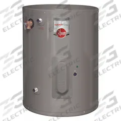 RHEEM Electric Water Heater: 120V AC, 30 gal, 2,000 W, Single Phase, 32 in Ht, 9 gph @ 90°F (MPN PROE30 1 RH95 POU). Key specifications — Phase: Single; Brand: RHEEM.