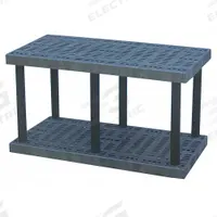 STRUCTURAL PLASTICS Plastic Shelving: 48 in x 24 in, 27 in Overall Ht, 2 Shelves (MPN S4824B). Key specifications — Resistance Properties: Corrosion-Resistant; Frame Material: Plastic; Shelving Material: High Density Polyethylene; Brand: STRUCTURAL PLASTICS.