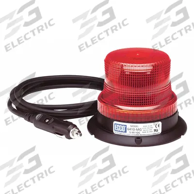 ECCO Beacon Light: Flashing Beacon, Red, 3 7/8 in Overall Ht, LED - Vehicle Flashing Beacons