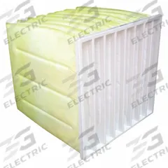 GRAINGER Pocket Air Filter: 24 in x 24 in x 24 in, MERV 14, Yellow, Synthetic, 8 Pockets (MPN 39UK58). Key specifications — Display Sell UOM: EA; Brand: GRAINGER; Media Material: Synthetic; Performance Rating: MERV 14.