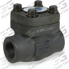 SHARPE Check Valve: Swing, 2-Way, Inline Valve Body, 1 in Pipe Size, Socket x Socket, Carbon Steel (MPN 4371000740). Key specifications — Seat Material: Metal; Brand: SHARPE.