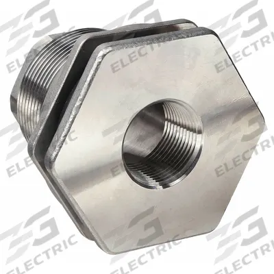 BANJO Bulkhead Tank Fitting: Stainless Steel Body, 1 1/4 in Female NPT Threaded Inside - 316 Stainless Steel Through-Wall Fittings