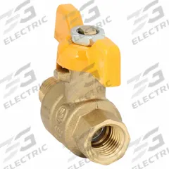APPROVED VENDOR Manual Two-Way Ball Valve: 1/4 in, Brass, Straight, MNPT x FNPT, Full Port Ball Port (MPN G-MBB-25TH). Key specifications — Brand: APPROVED VENDOR; Handle: Tee.