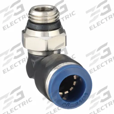 AIGNEP USA Push-Fit Elbow Fitting: 5/16 in OD x 1/8 in Pipe Size - Nylon & Nickel-Plated Brass Tube Fittings